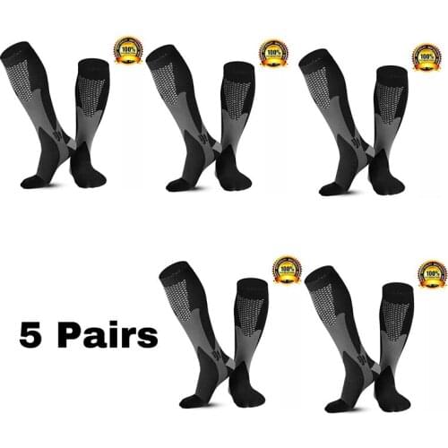 Dropship Wholesale Compression Stockings Fit Soccer Sports Black Compression Socks Anti Fatigue Nursing Knee High Stockings