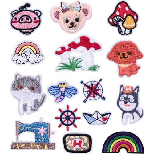 Customized Wholesale Computer Embroidery Chapter Cartoon Animal Character Embroidered Cloth Stickers Emboridery Label Patch