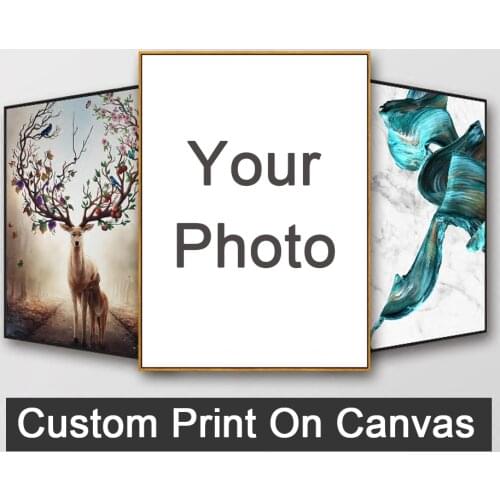 Personalized Gift Custom Any Size Photo On Canvas Prints Painting Your Photo Wall Picture Living Room Home Decoration Poster