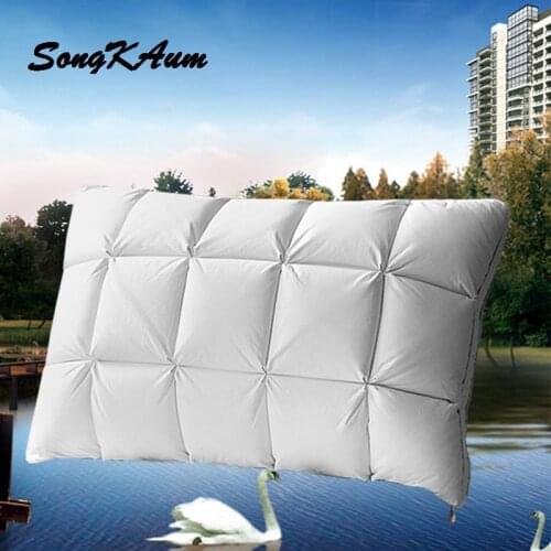 New Style Luxury 95% Goose Down Pillow/3D Neck Pillow With And 100% Cotton Pillows Cover Health Care Pillow Fast Free Shipping