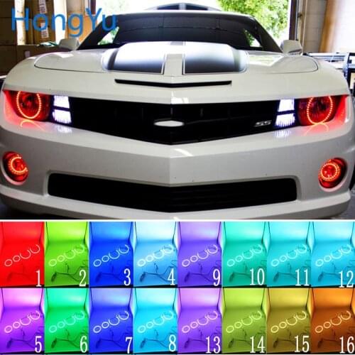 Multi-color RGB LED Angel Eyes Halo Ring Eye DRL RF Remote Control for Chevrolet Chevy Camaro 2010 2011 2012 2013 Accessories