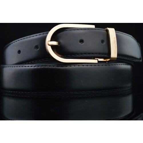 Belt For Men And Women Top Leather Brand Designer Casual Men Belts Black Stitches Luxury Male Belt With Golden Pin Buckle 125cm