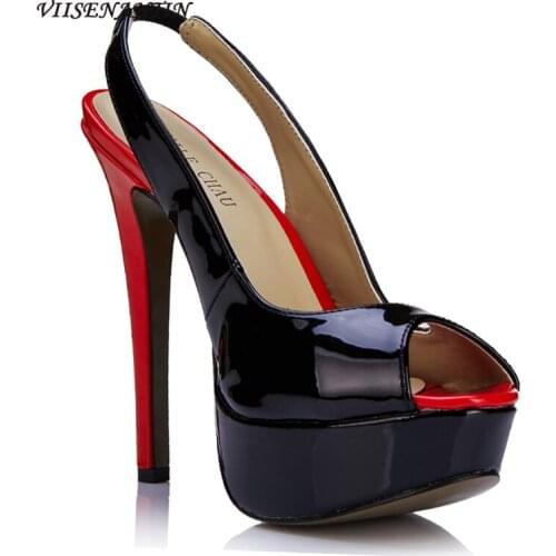 Sexy High-heeled Sandals Spring and Summer Shallow Mouth Back Empty Waterproof Platform Fish Mouth High-heeled Womens Shoes