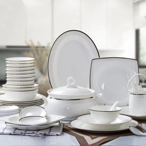European Style Living Home Decor Daily Use Dinnerware Sets / 57pcs Porcelain Dinner Set