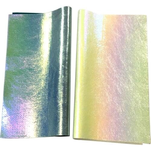 Cracking Texture Grain Design Holographic Laser Embossed PU Faux Leather Fabric Sheet for Making Shoe/Bag/Earring/Craft