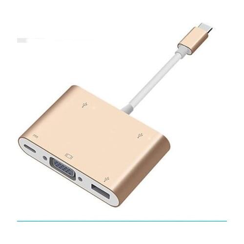Type-c-VGA support USB 3.0 TYPE-C power port 2 2.0HUB converter line cable
