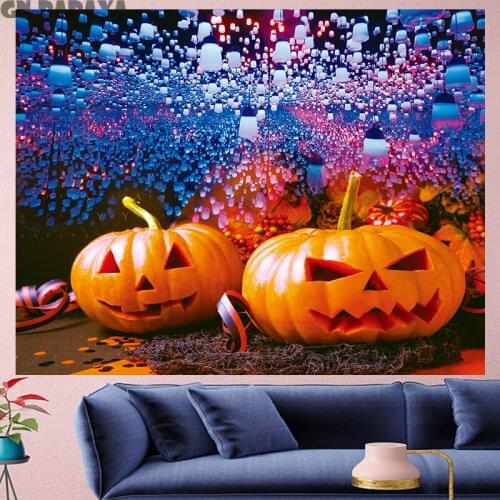 Pumpkin balloon Tapestry Wall Hanging festival Halloween red goblen Home Decor kids room Christmas wall towel red wall carpet