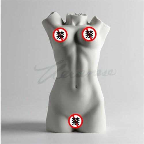 WU CHEN LONG Creative Matt Glaze Naked Lady Figure Art Sculpture Art Nude Girl Chest Statue Ceramic Craft Home Decoration R3102