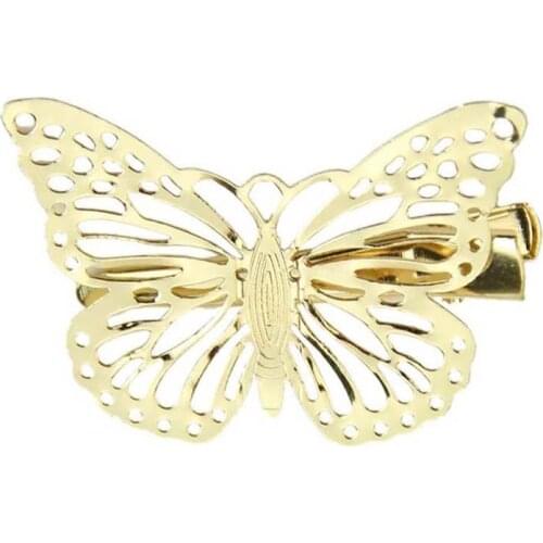 5*3.5cm Gold alloy Barrettes for Women Butterfly Cute Hairwear Romantic Female Hair Clip for Hair Accessories for Girls 2020
