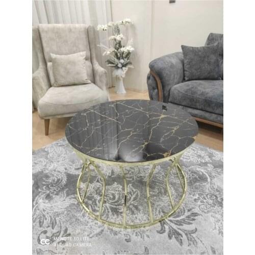 Gold Hourglass Mid Sehpalav Pattern Unbreakable Glass журнальный столик mesa auxiliar table basse de salon