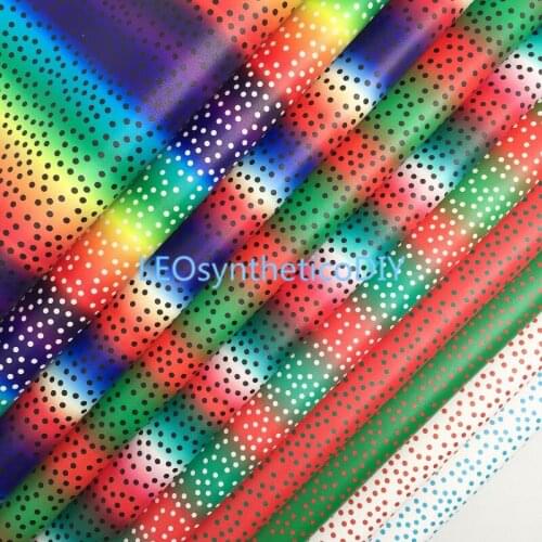 1PC 21X29CM Polka Dots Printed Synthetic Leather for Christmas For Making Bows LEOsyntheticoDIY T506