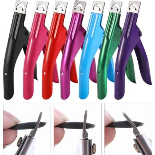 1PCS Professional Nail Art Clipper Special Type U Word False Tips Cutters Manicure Colorful Stainless Steel Nail Art Tools