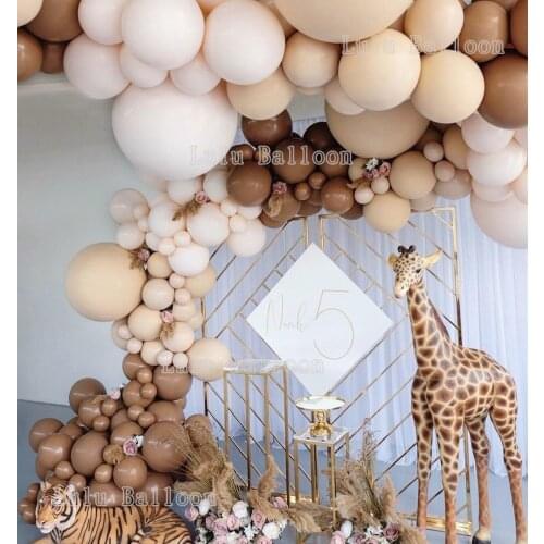 138 pcsCoffee Balloon Arch Garland for Kids safari Baby Shower Bear Themed Birthday backdrop Party Decoration