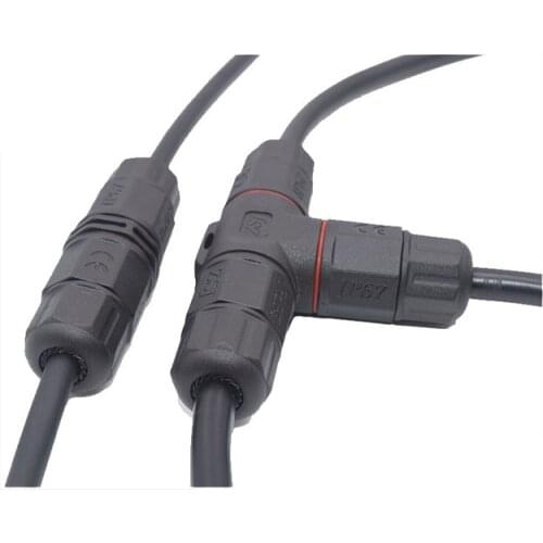 2 Pin 3 Pin T LED Waterproof Quick electrical Cable Wire Connector Cable Plug Adapter Screw locking Cable Industrial DC 12V 220V