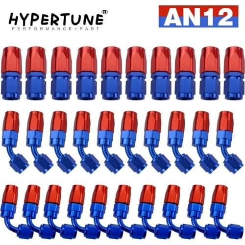 10 Pieces AN12 Oil Fuel Swivel Hose Anoized Aluminum Straight Elbow 45 180 Degree Hose End Oil Fuel Reusable Fitting