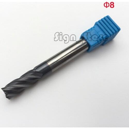 Free shipping- 2pcs 8mm hrc55 D8*8*20*75mm Four 4 Flutes end mill Long Spiral Bit Milling Cutter Tools CNC Endmills Router bits