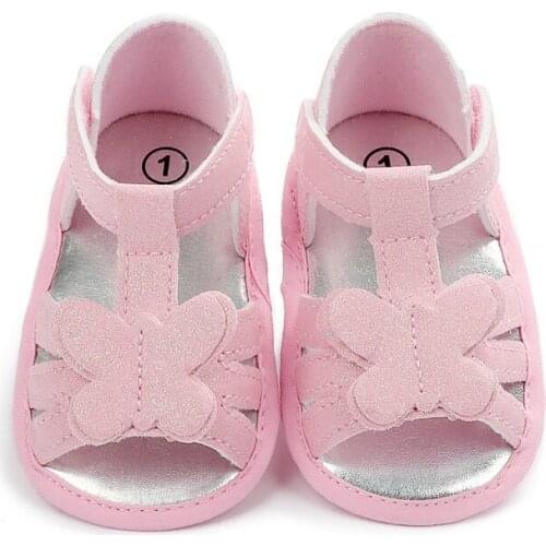 Girls Boys Breathable Anti-Slip Soft Soled First Walkers Baby Boys Girls Bownot Summer Baby Shoes 0-18M
