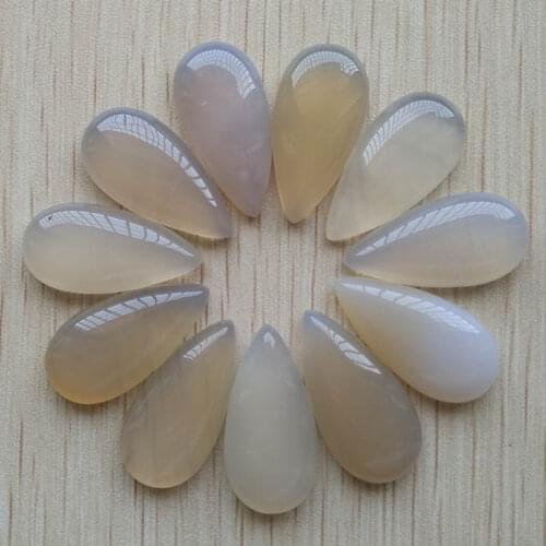 Wholesale 24pcs/Lot fashion high quality natural white onyx water drop cab cabochons beads 15x30mm for Jewelry making free