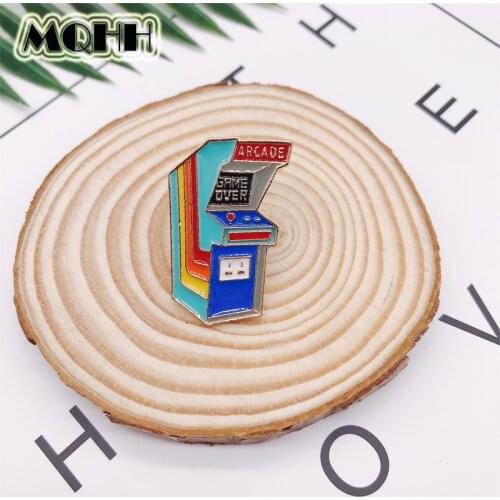 Cartoon Game Machine Game Over ARCADE Retro Enamel Brooch Alloy Badge Pants Shirt Bag Pin Accessories Women Jewelry Gif For Kid