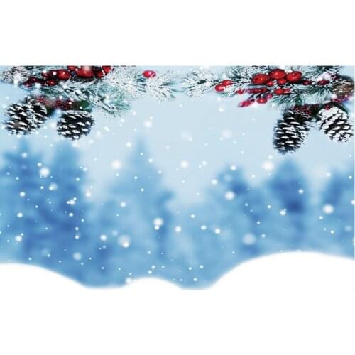 Pine Cone Forest Backdrop Winter Snow Scene Newborns Wedding Photography Xmas Family Holiday Party Decoration Photo Booth