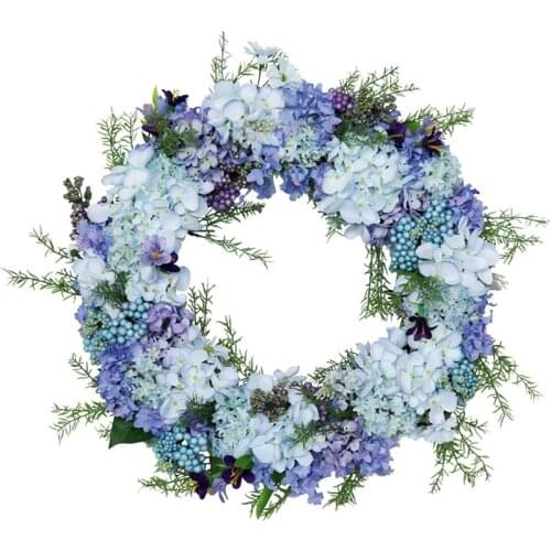 Artificial Hydrangea Wreath Christmas Wreath for Front Door Wall Windows Wedding Party Farmhouse Home Decoration