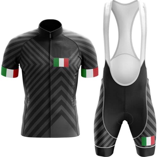 LairschDan 2021 Summer MTB Bike Men Riding Wear Outfit Black Cycling Jersey Short Sleeve Italy Set bretelle ciclismo masculino