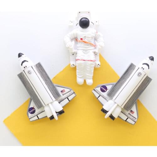 Fridge magnet astronauts space plane white kids like delicate dream kitchen decoration magnetic sticker paste resin stereo gift