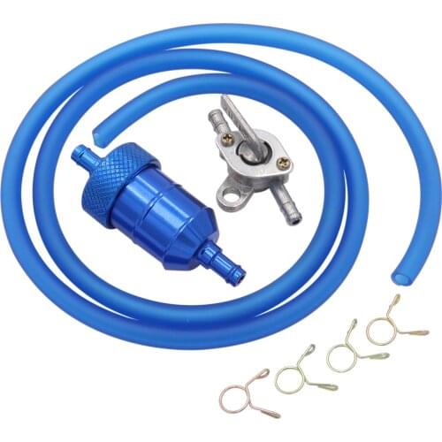 Anodized Alloy Oil Gas Fuel Filter + 1m Hose Tube + Fuel Switch for Motorcycle Dirt Bike Quad ATV