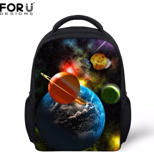 FORUDESIGNS Galaxy Planet Printed Boys Girls Mini School Bags Kindergarten Students Bookbag Casual Children Baby Daily Bag