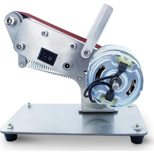 Miniature Mini Belt Machine DIY Polishing Machine Woodworking Grinding Machine Fixed Angle Sharpening Machine Home Desktop New