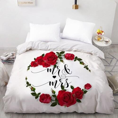 Fashion 3D Duvet Cover Custom Comforter Quilt Blanket Case Bedding Set For Wedding Flower Microfiber Twin Full Queen Size