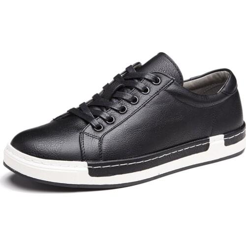 Mens Board Shoes Casual Leather Shoes Tooling Shoes Autumn 2021 New Sports Solid Color Leather Surface Protection