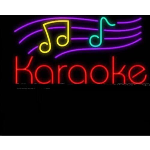 Karaoke Concer Music Play Show Neon Sign Handmade Real Glass Tube Bar KTV Store Motel Home Decoration Display Neon Signs 17"X14"