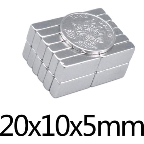5~50pcs 20x10x5 mm Powerful Quadrate Magnetic Permanent Magnet 20x10x5mm Super Powerful magnet Neodymium Magnets 20*10*5 mm