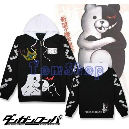 New Dangan Ronpa Super Danganronpa Monokuma Principal Cosplay Hoodie Jacket Coat Casual Hooded Sweatshirt Costumes
