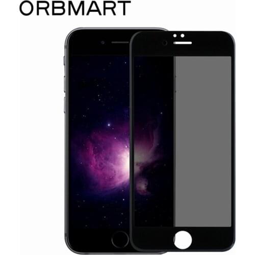 ORBMART 9H 3D Curved Full Size Tempered Glass Screen Protector Anti-peep Privacy Screen Film For iPhone 7 7 Plus