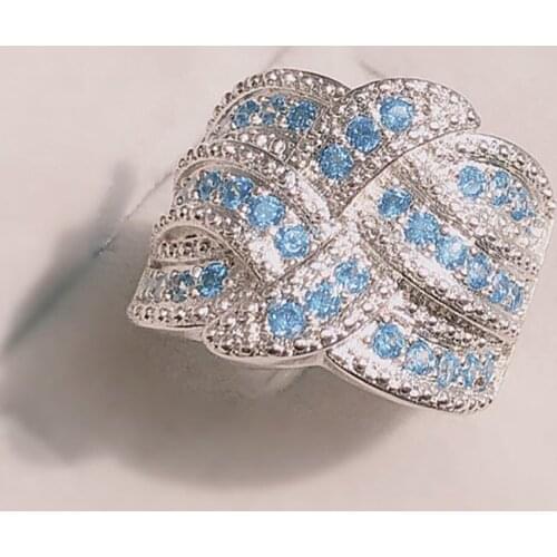 Europe And The United States Exaggerated Sapphire Ring Fashion Noble Romantic Engagement Delicate Jewelry Gift