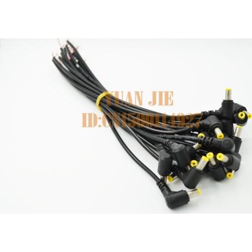 DC power plug 90 degree elbow single male 5A 5.5 * 2.1mm all copper wire with chuck