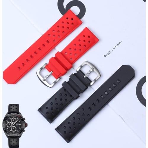 22mm 24mm nature Silicone rubber Watch Band for TAG strap for Heuer WAZ2113 Belts Bracelets watchband F1 series common using