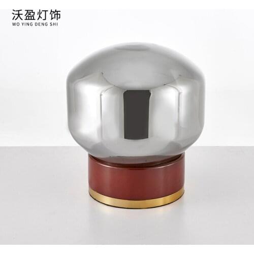 Nordic personality smoky gray glass table lamp postmodern study home decoration bedroom bedside table table lamp