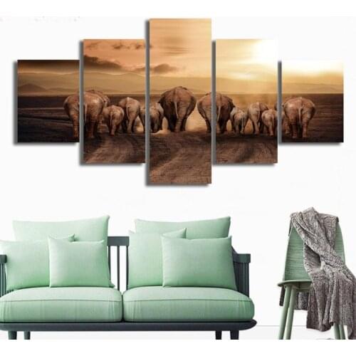 Elephant 5 pcs 5D DIY Diamond Painting cross stitch full square/round drill mosaic Diamond embroidery animals Funny stickers