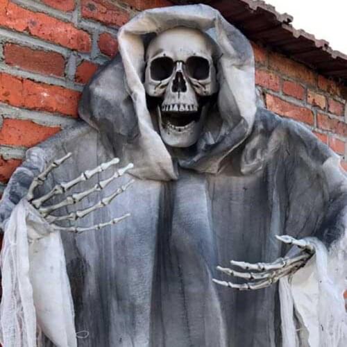 Scary Haunted House Hanging Ghost Skull Head Pendant Secret Room Escape Halloween Decoration Party Props Prank Toy