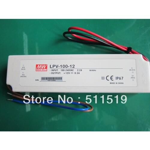 Mean Well LED driver 100w single output power supplying LPV-100 -12 water proof 10PCS