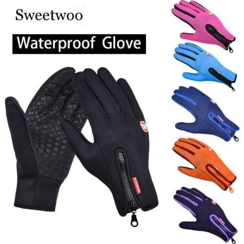 Outdoor Sports Hiking Winter Bicycle Bike Cycling Gloves For Men Women Windstopper Simulated Leather Soft Warm Gloves