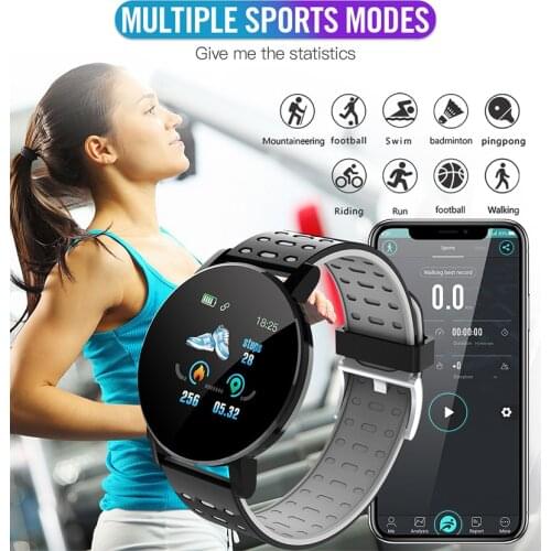 Smart Watch 1.44-inch Screen Fitness Bracelet Blood Pressure Heart Rate Monitor Smartwatch IP65 Waterproof Pedometer for Android