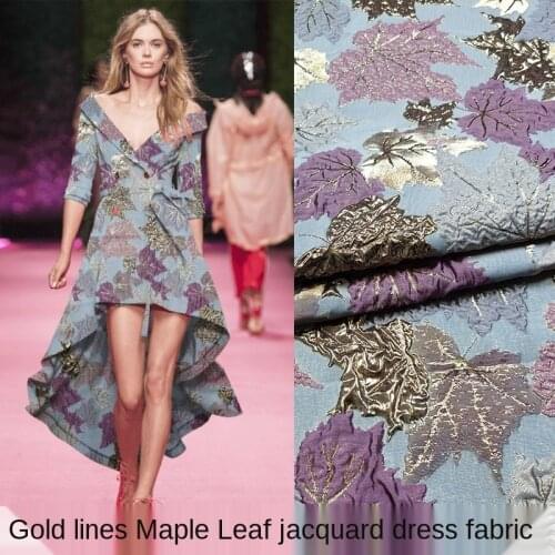 European style retro maple leaf yarn-dyed three-dimensional jacquard fabric, sewing fabric factory store is not out of stock