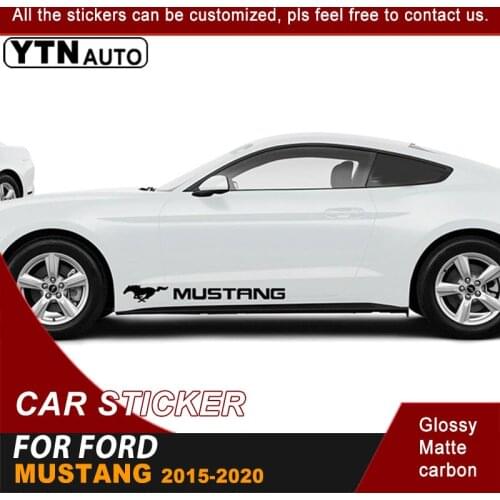 2 pieces Side Body Car Decals Horse Graphic Vinyl Car Stickers Customized Fit For Ford Mustang 2015 2016 2017 2018 2019 2020