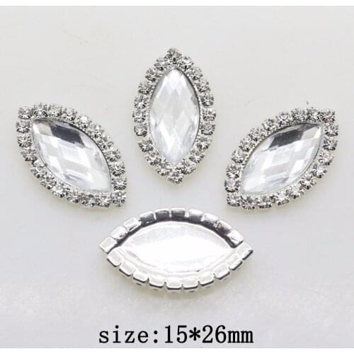 YWXINXI Fashion promotion 10pcs/set 15*26mm Oval Flatback Rhinestone Accessories Wedding Invitation Card DIY Craft Decoration