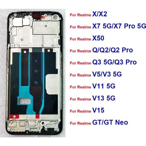 LCD Front Frame Housing Bezel Cover Case For OPPO Realme X7 X50 Middle Frame Replacement Parts
