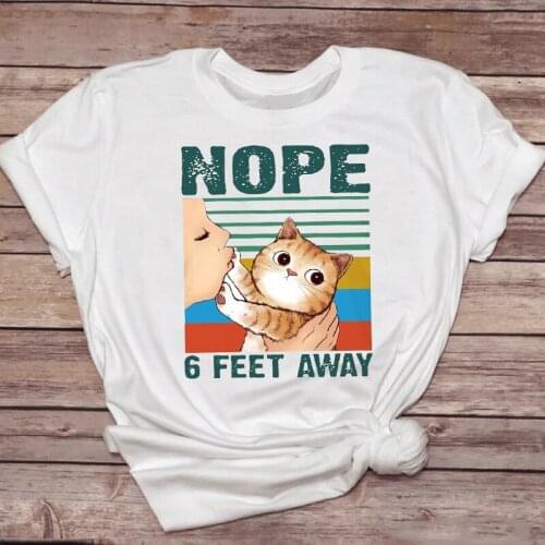 Womens T-shirt Cute Cat Funny Skull Pet Cute Bear Fashion Trend Animal Top Lady Tshirt Female Print Graphic Hipster Tee